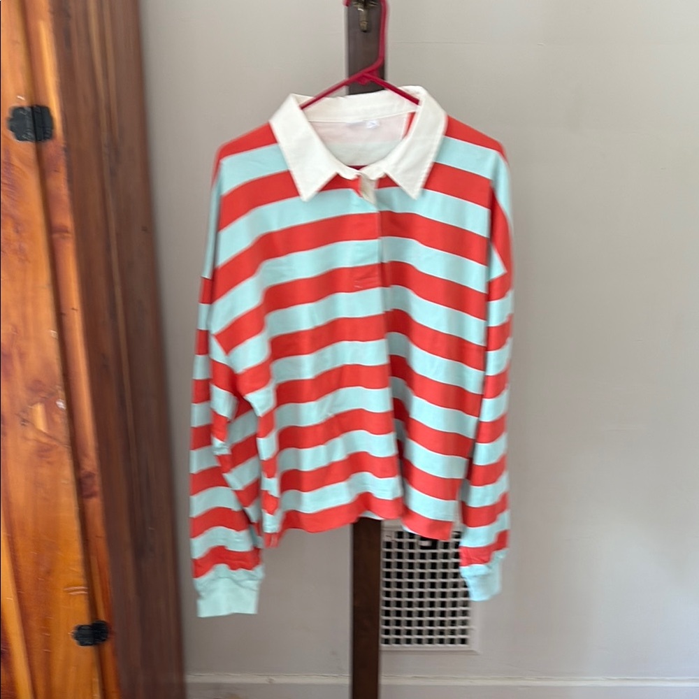 GAP Striped Rugby Shirt Women XL Tall